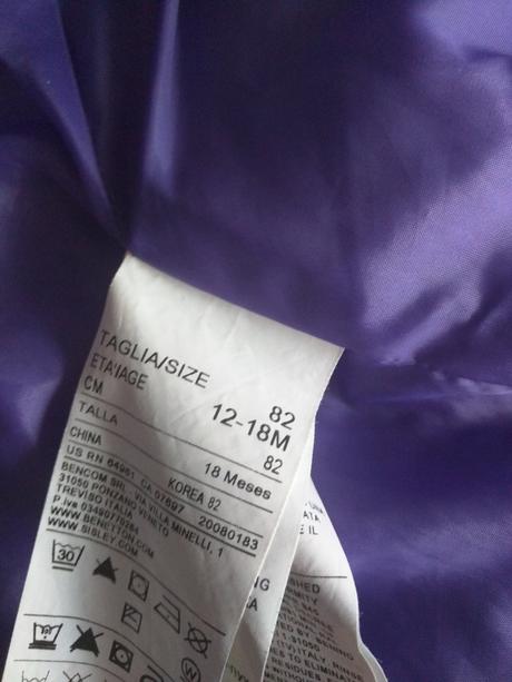 Zanovna paperova bunda, na 12-18 m, benetton,86