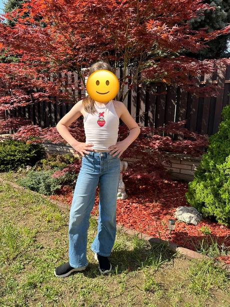 Elastické zvonové nohavice 2 kusy, h&m,140