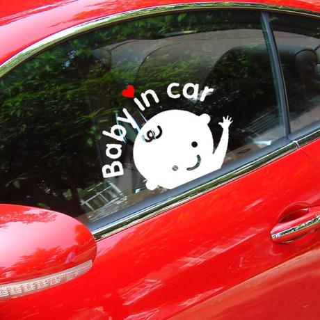 Nálepka na sklo v aute dieťa v aute (baby in car), 