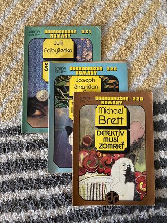 Dobrodružné romány 70te roky 3ks, 