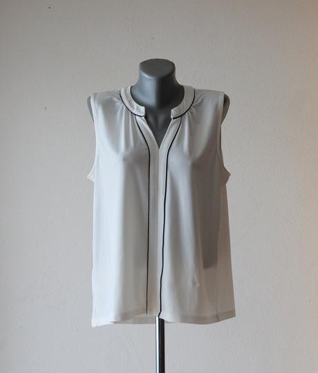 Elegantná biela blúzka h&m s čiernym lemovaním, h&m,l