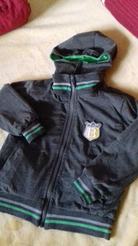 Obojstranná bunda zeleno-siva 3-4 rok, 104