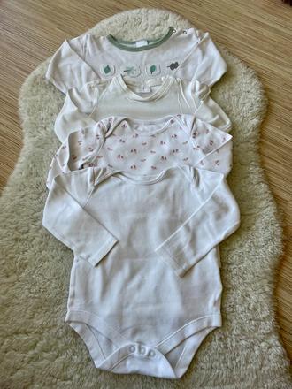 Biele bavlnene body s dlhym rukavom f&f, f&f,86