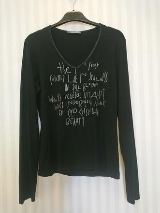 Dámsky čierny elastický top, nápis, st. emile, s, s