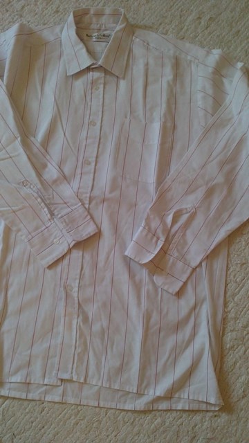 Značková pásiková košeľa hudson & follet v. xl, xl