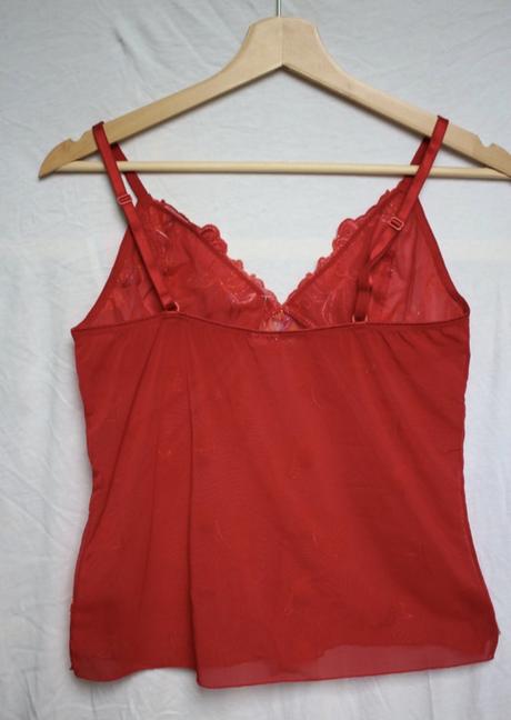Dámske červené priehľadné tielko, miriale,s