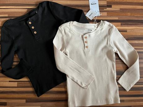 Veľ. 104 nové 2 kusy bavlnené vrúbkobané trička, sinsay,104