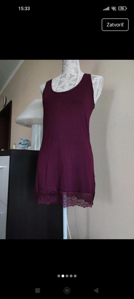 Dámske predĺžené tielko, tezenis,m