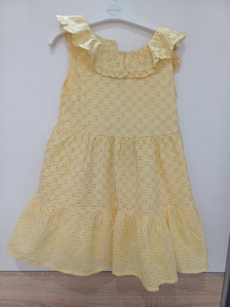 Madeirove zlté šatky 122, 1x oblečené, f&f,122