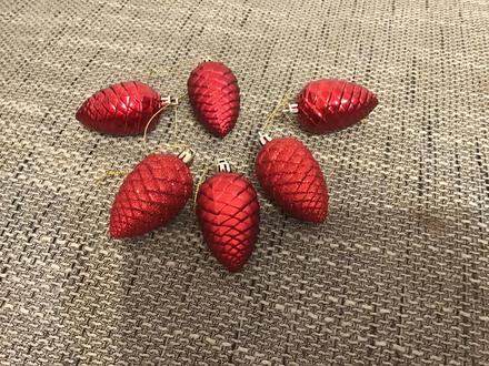 Vianočné ozdoby šišky, 6 ks,