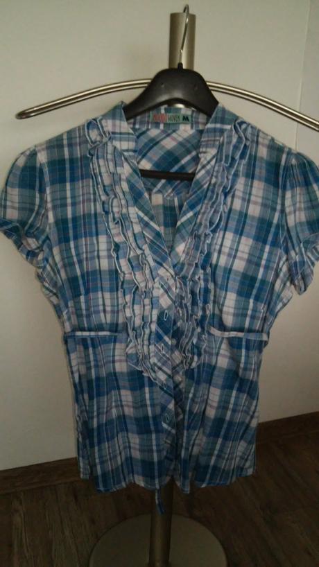 Karovana modra bluzka, m