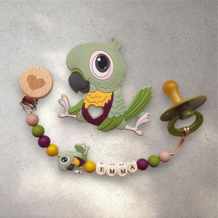 Set - retiazka na cumlík s menom a hryzátko, 