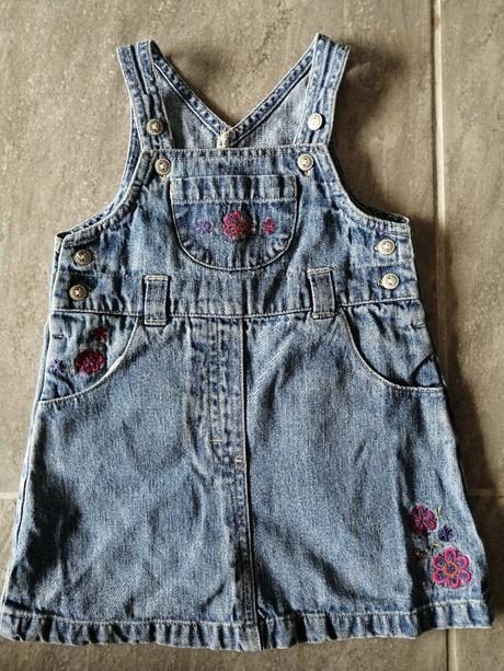 Riflová suknička s kvietkami v do 90cm,18-24mes, ladybird,86