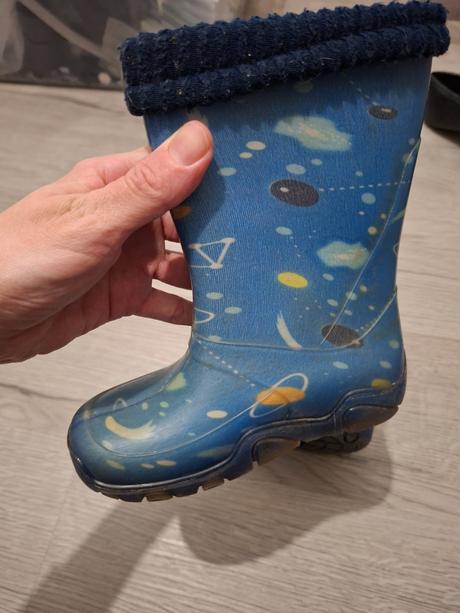Modré gumové čižmy s vložkou, demar,26