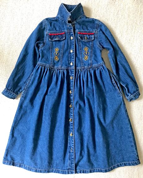 Rifľové šaty s vreckami, 128