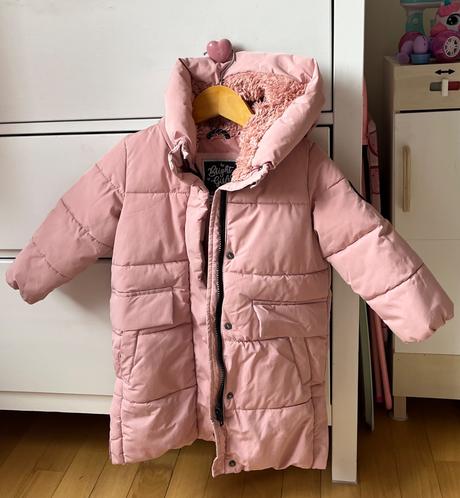 Bledoružová dlhšia zateplená bunda, c&a, 92, c&a,92