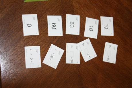 Kartotečné lístky na tréning matematiky, 