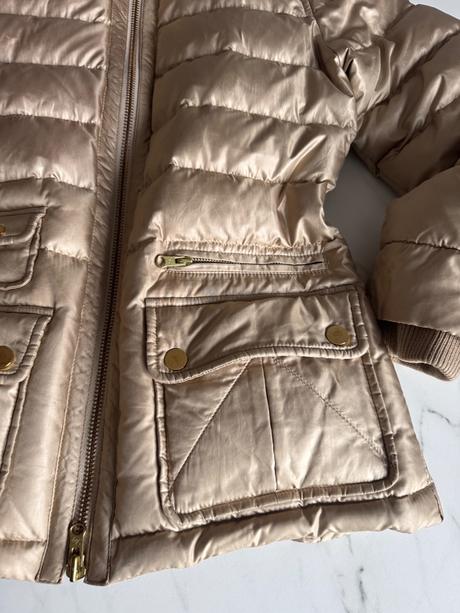 Fay luxusná bunda s kačacim perím v zlatej farbe m, m