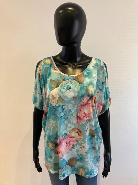 Dámska kvetovaná blúzka s otvorenými ramenami, l / m / s / xl