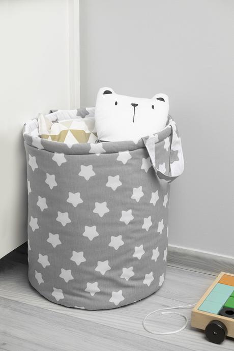 Sensillo kôš na hračky šedé hviezdy,