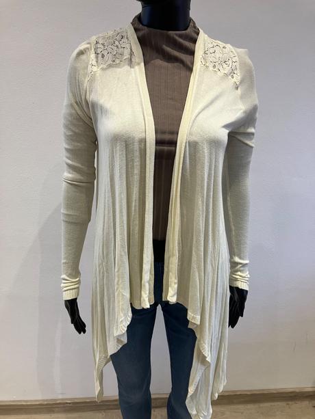 Dámsky kardigán s čipkou maslový gate (xs), gate,xs