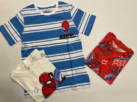 3 x marvel tričko, h&m,134 / 140
