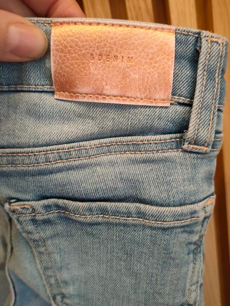 Rifle bledomodré podšité slim fit, h&m,92