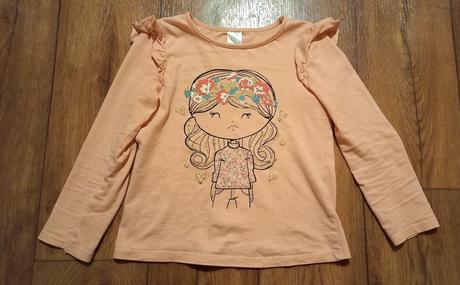 Tricko s volanmi a dievčatom 116 ako nové, 116