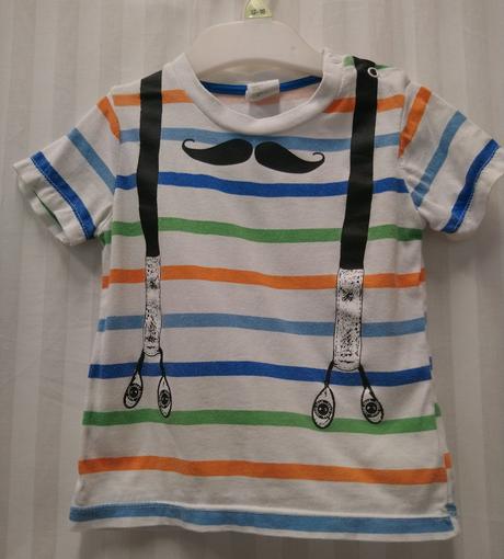 Chlapč. pásikavé tričko, motív traky, h&m, 68-74, h&m,74