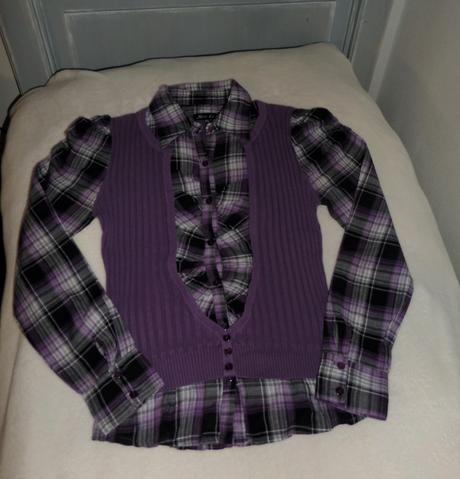 Pulóver + košeľa 2v1, tričko, 158