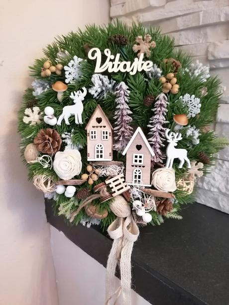 Zimný veniec 30cm vhodný do februára, 