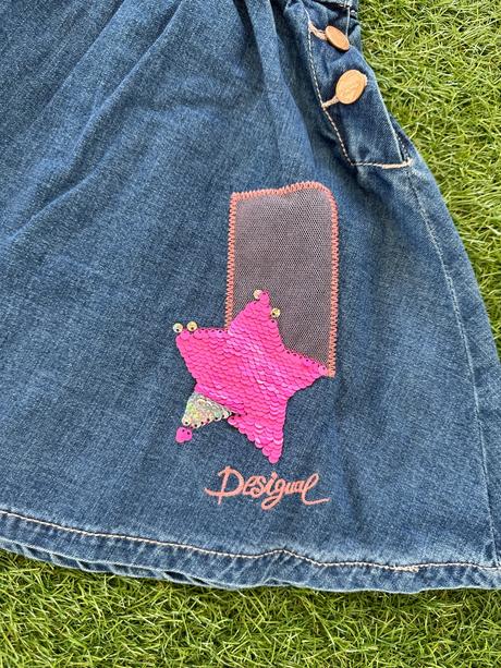 Desigual šatová sukňa riflova, desigual,110