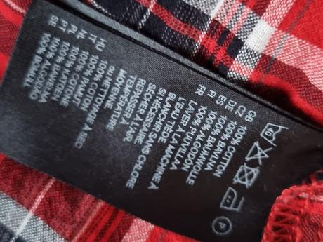 Červeno-čierna blúzka s volánom h&m veľ. s, h&m,s