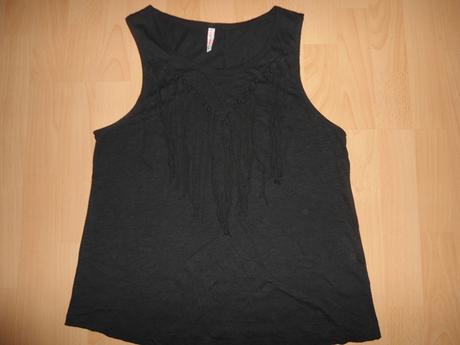 Cierne tricko strapce, fishbone,m