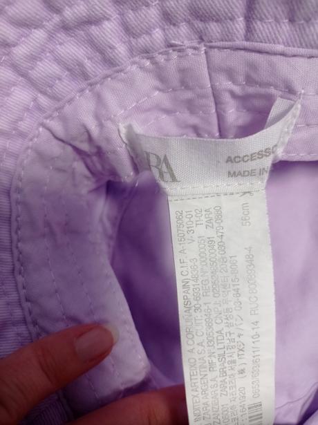 Klobúčik z pranej fialovej rifloviny top stave, zara,58