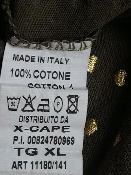 Zelený top so zlatými srdiečkami, x-cape, italy, l