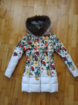 Zimná bunda s kožušinou, xs