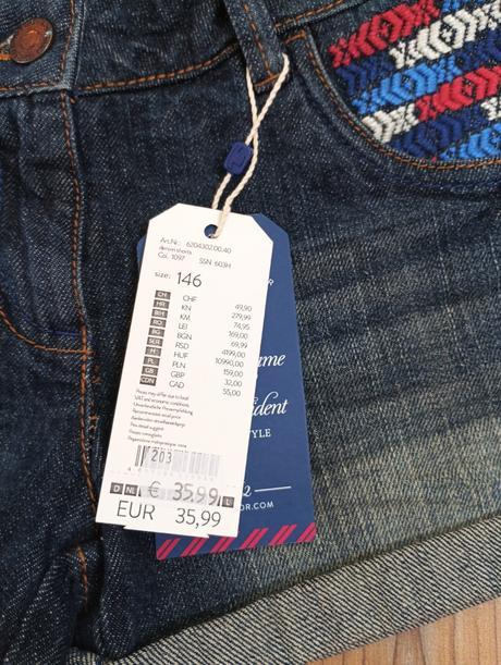 Tom tailor riflové šortky v. 146, tom tailor,146