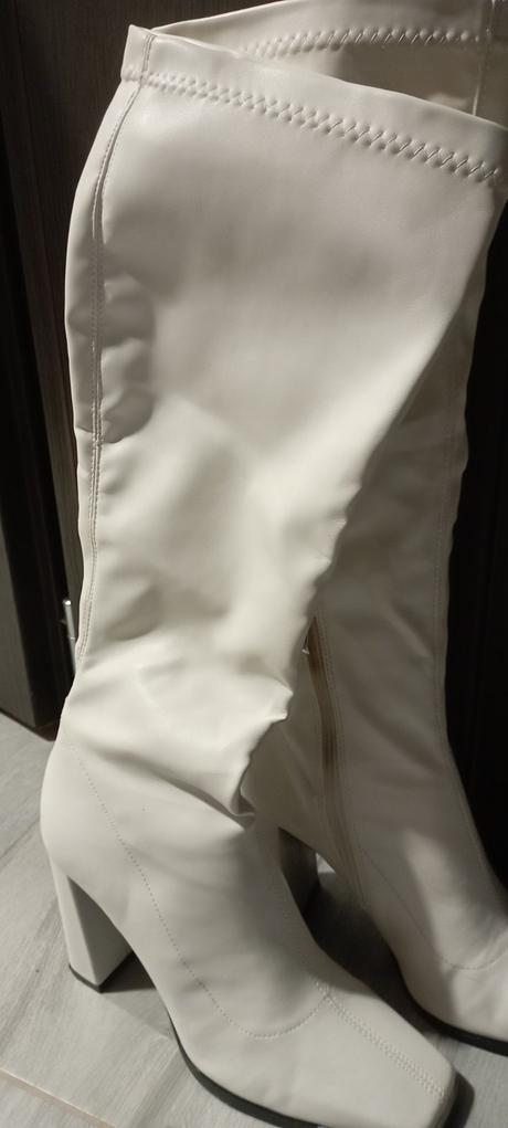 Vysoké čižmy biele, mohito,40