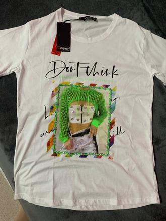 Biele tričko s flitrami, s