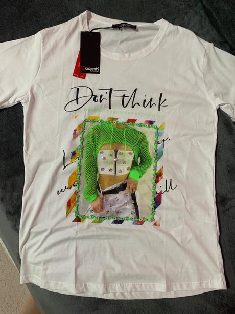 Biele tričko s flitrami, s