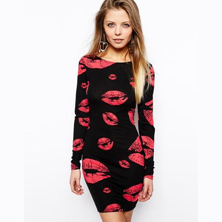 Sexi lips pritting elasticke saty vel.s/m, m / s