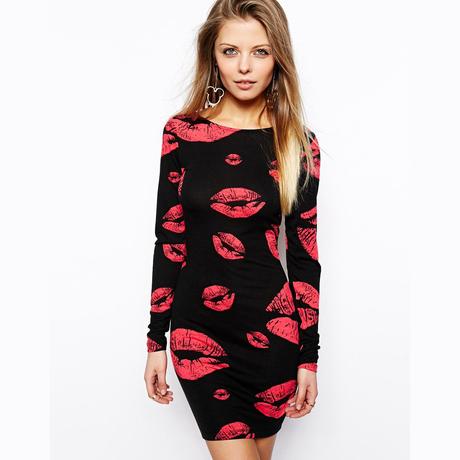 Sexi lips pritting elasticke saty vel.s/m, m / s