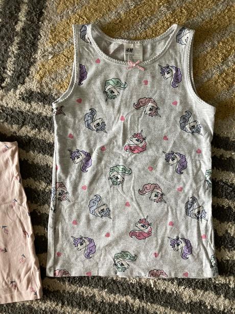 Tielka jednorožcové a kvetinkové 134/140, h&m,134