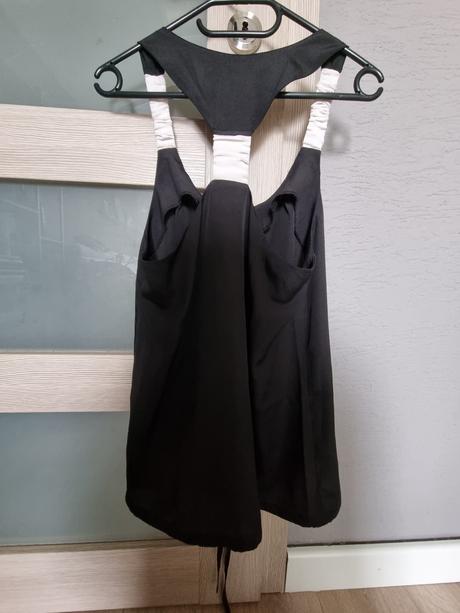 Čierno-biele tielko koton, l