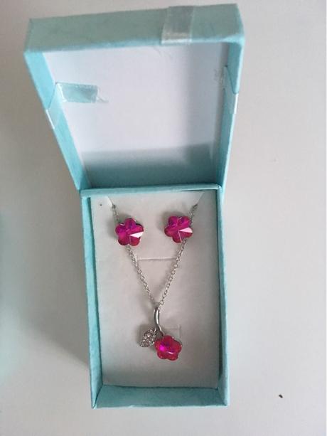 Set-náušnice+retiazka s prívesk.austrian crystal, 