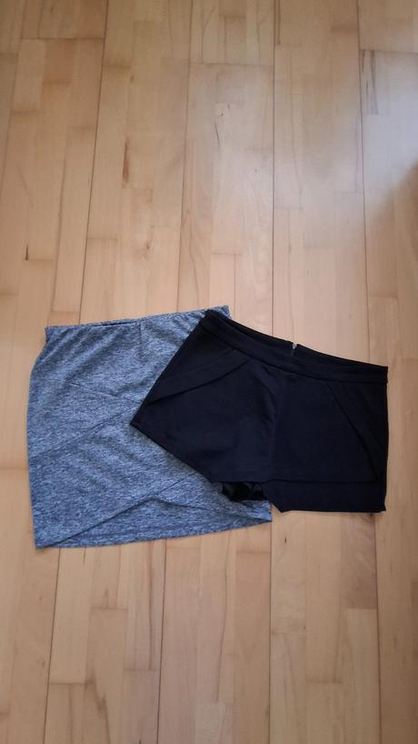 Cierny skort + siva sukna, s