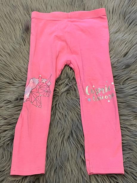 Dievčenské legíny s potlačou tmavoružové (92), 92