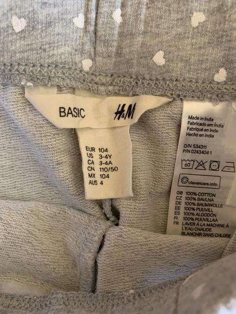 Kraťasky so srdiečkami, h&m,104