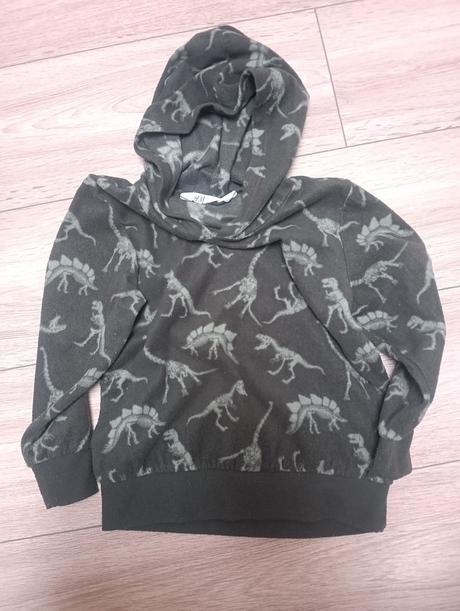Flisová mikina dinosaury, h&m,110